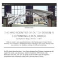 The Mad Scientist of Dutch Design is 3D Printing a...